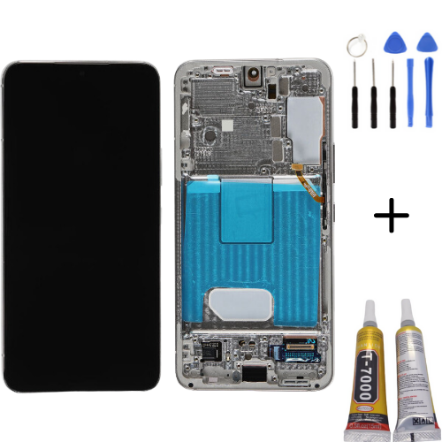 TE Samsung S22 S901 Uyumlu Çıtalı A Kalite Lcd Ekran Beyaz Full Set