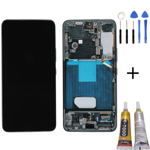TE Samsung S22 S901 Uyumlu Çıtalı A Kalite Lcd Ekran Yeşil Montaj Kiti