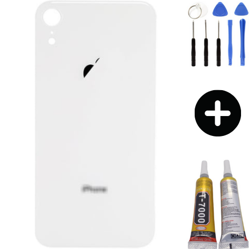 iPhone XR Uyumlu Arka Pil Batarya Kapak Beyaz + Montaj Seti