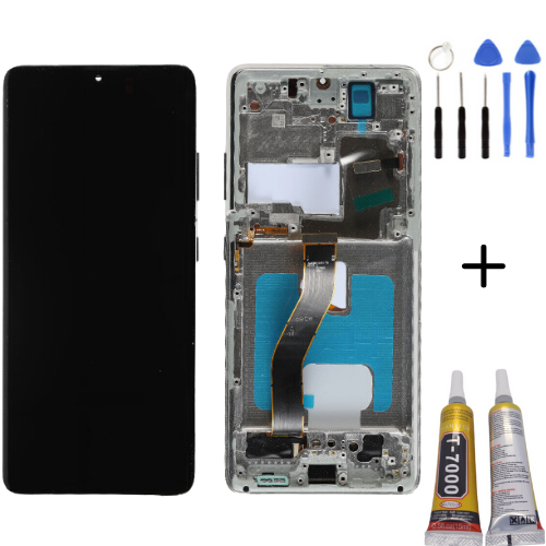 TE Samsung S21 Ultra 5G G998 Uyumlu Çıtalı Lcd Ekran Servis Beyaz 