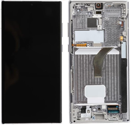 TE Samsung S22 Ultra 5G S908E Uyumlu Çıtalı Lcd Ekran Servis Beyaz