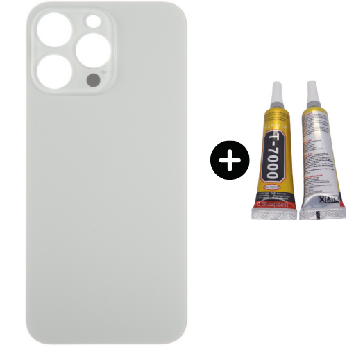 iPhone 15 Pro Max Uyumlu Arka Pil Batarya Kapak Titanyum + B7000