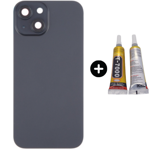 iPhone 15 Uyumlu Arka Pil Batarya Kapak Siyah + B7000