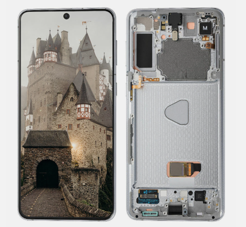 TE Samsung S21 Plus 5G G996 Uyumlu Çıtalı OLED Lcd Ekran Beyaz