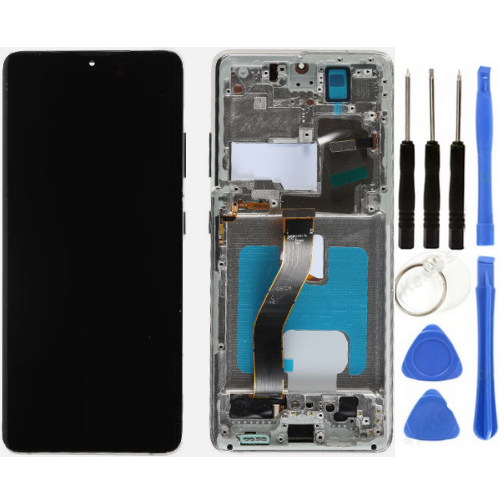 TE Samsung S21 Ultra 5G G998 Uyumlu Çıtalı Lcd Ekran Beyaz