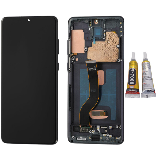 TE Samsung S20 Plus G985 Uyumlu Çıtalı Lcd Ekran Siyah + B7000