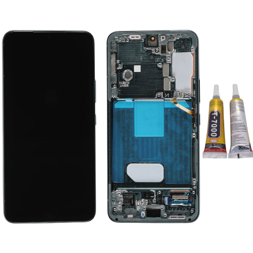 TE Samsung S22 S901 Uyumlu Çıtalı Lcd Ekran Yeşil + B7000