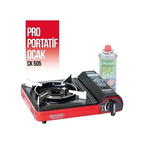 Ck-505 Tekli Portatif Kamp Ocağı Gaz Stop Emn Kırmızı