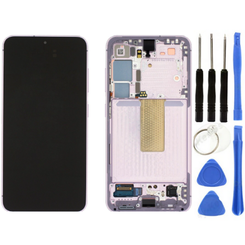 TE Samsung S23 Plus S916 Uyumlu Çıtalı OLED Lcd Ekran Mor+ Tamir Seti