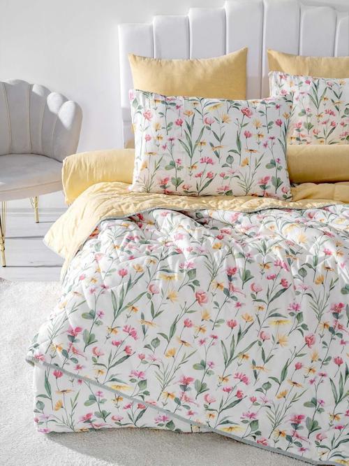 Botanical Çift Kişilik Nevresimli Pike Takımı - 7 Parça Çeyiz Seti