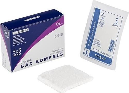 Steril Gaz Kompres 7,5 Cm X 7,5 Cm 4 Kat 5 X 5 - 25 Adet