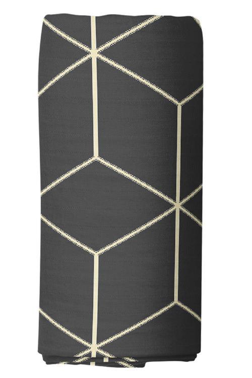 %100 Pamuklu Geometrik Jeha Antrasit 100X200+50X70 Tek Kişilik Lastikli Çarşaf Seti