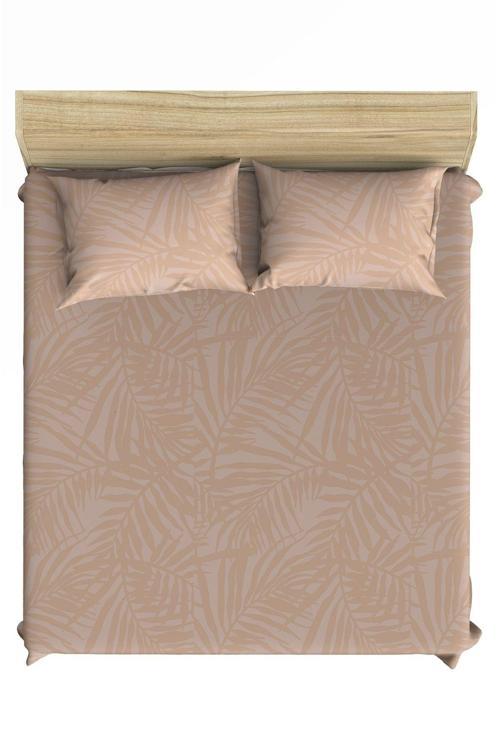 %100 Pamuklu Yapraklar 100X200+50X70 Tek Kişilik Lastikli Çarşaf Seti