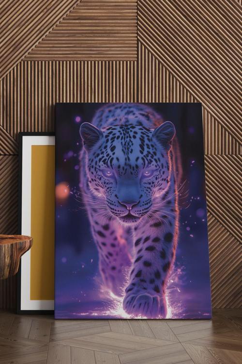 Mor Jaguar Kanvas Tablo