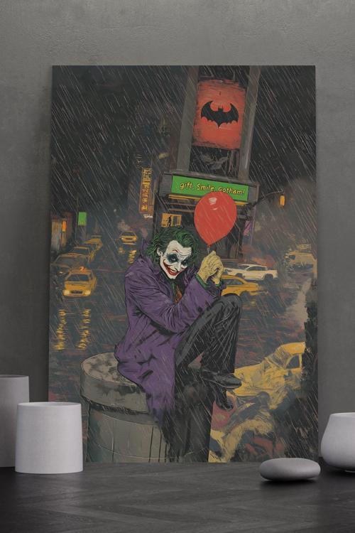 Yağmurlu Gotham ve Joker Kanvas Tablo