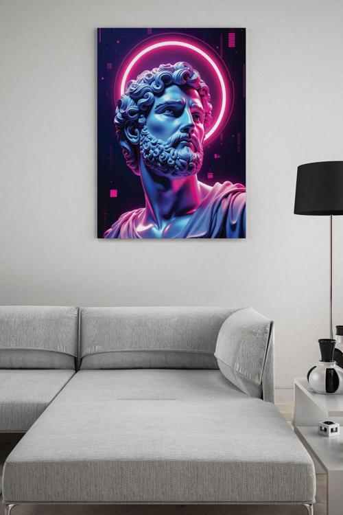 Neon Poseidon Kanvas Tablo