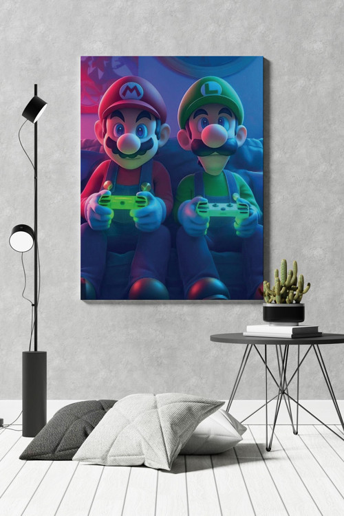 Mario ve Kardeşi Kanvas Tablo