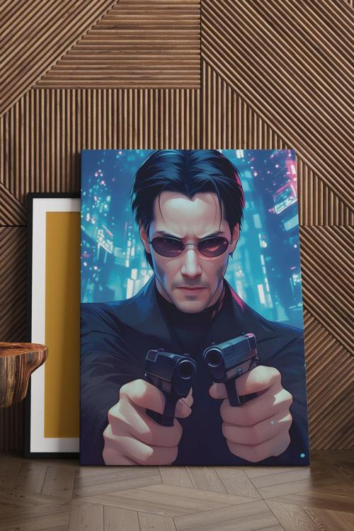 Matrix Çift Silah Kanvas Tablo