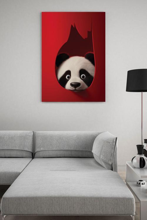 Saklanan Panda Kanvas Tablo