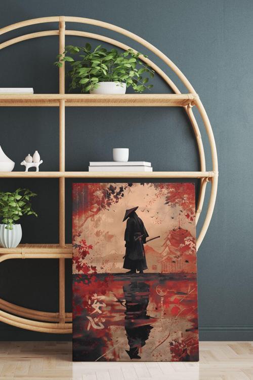 Japonya Temalı Samuray Kanvas Tablo