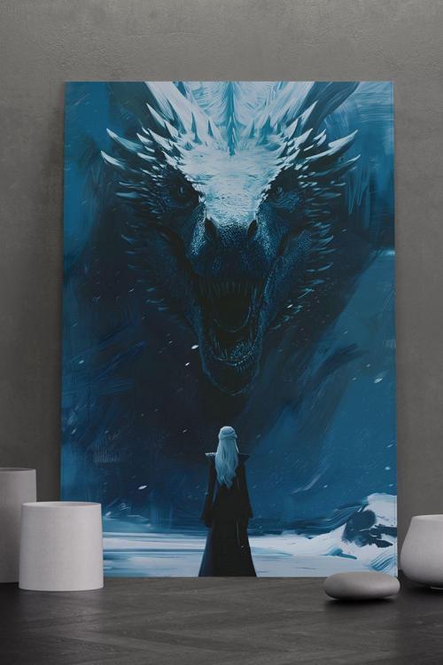 Khaleesi ve Ejderhası Kanvas Tablo
