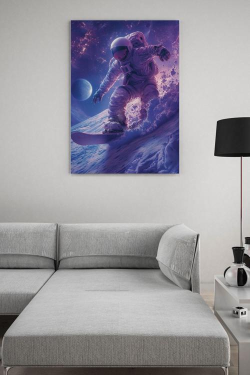 Kayak Yapan Astronot Kanvas Tablo