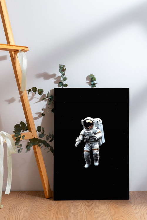 Uzay Boşluğunda Astronot Kanvas Tablo
