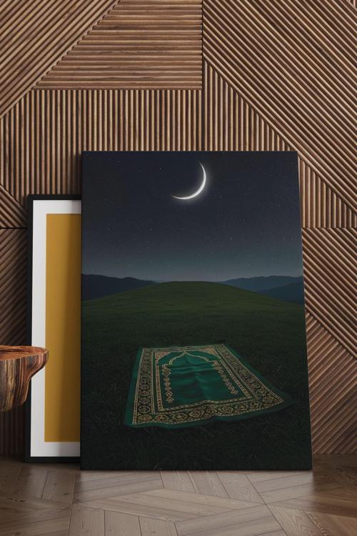 Gece Huzurunda Namaz Kanvas Tablo