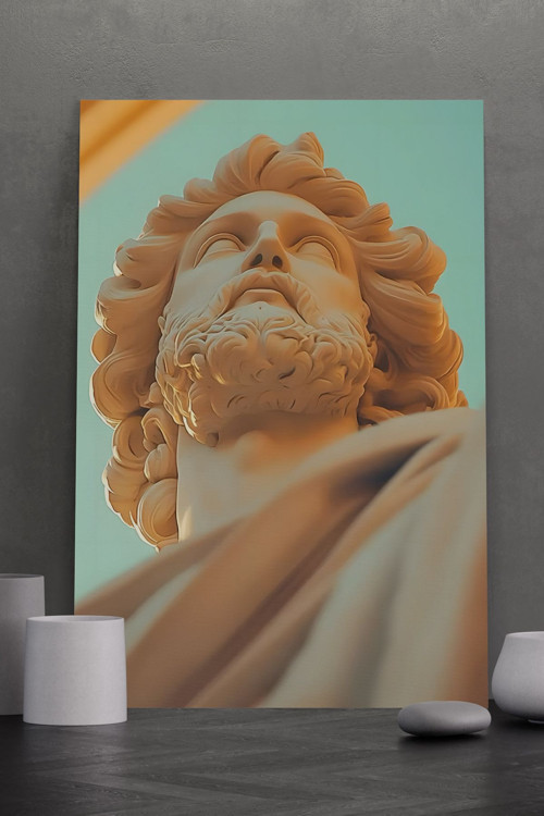 Poseidon Heykeli Kanvas Tablo
