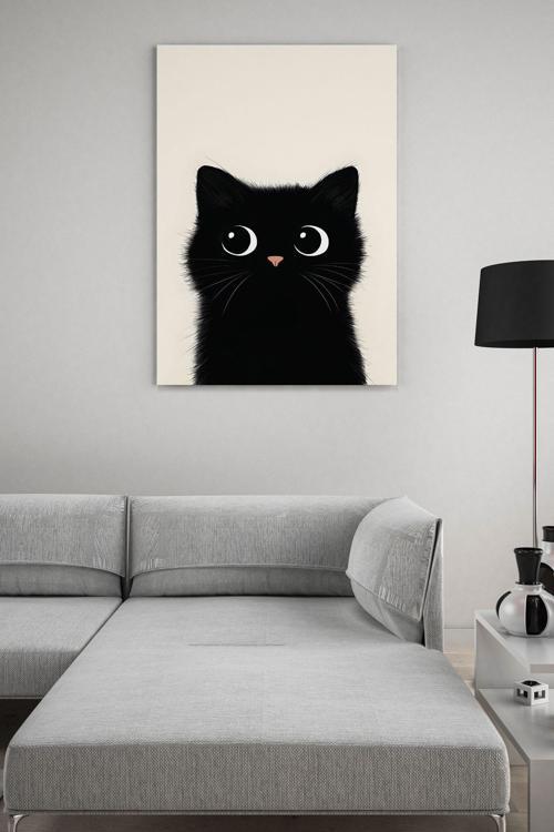 Şaşkın Kedi Kanvas Tablo