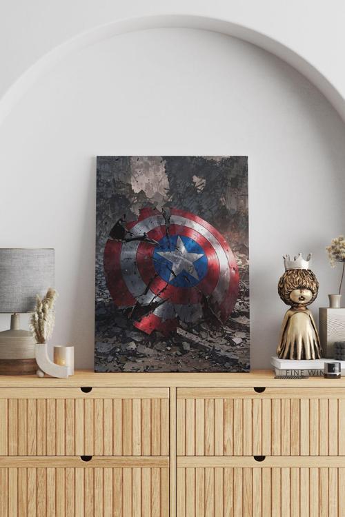 Captan America'nın Kırık Kalkanı Kanvas Tablo