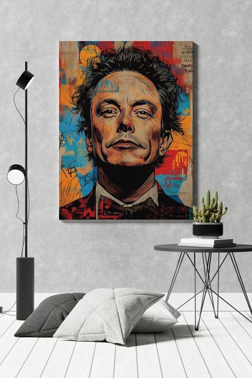 Elon Musk Pop Art Kanvas Tablo