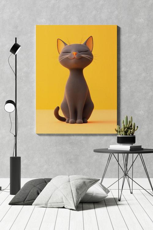 Sevimli Kedi Kanvas Tablo
