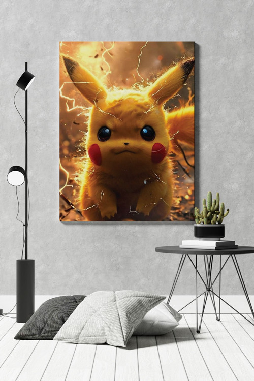 Sinirli Pikachu Kanvas Tablo