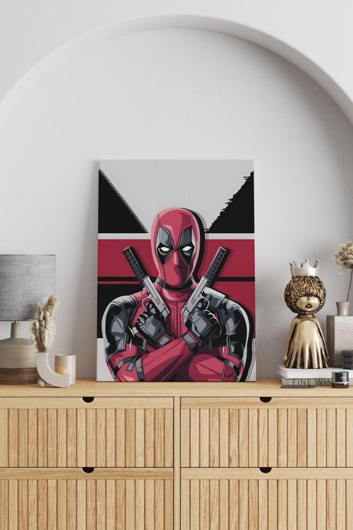 Deadpool Çift Tabanca Kanvas Tablo