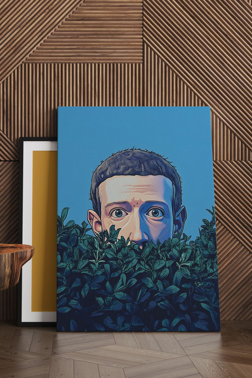 Saklanan Mark Zuckerberg Kanvas Tablo