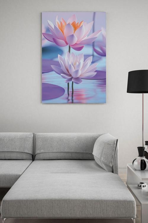 Nilüfer ve Lotus Çiçeği Kanvas Tablo