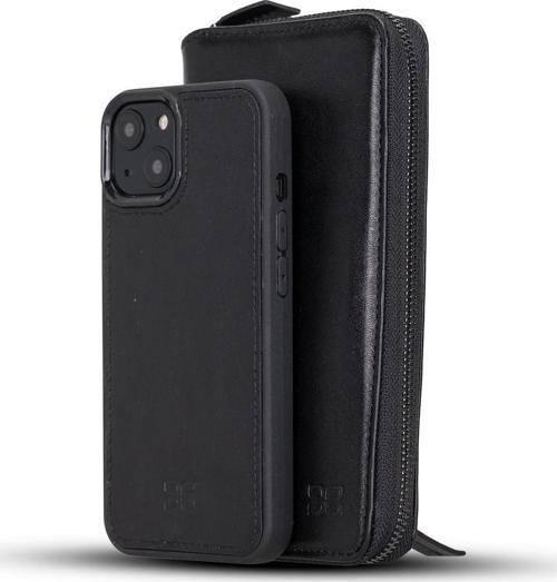 Apple iPhone 13 Uyumlu Deri Zip Kılıf RST1