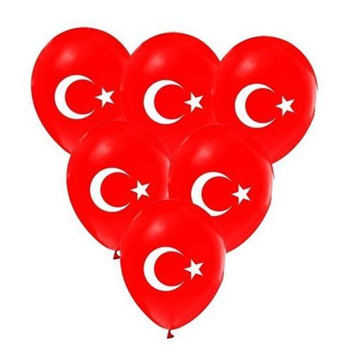 Ay Yıldız Baskılı 12inç Balonlar 9'Lu