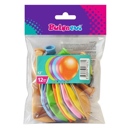 Fıesta 12inç Metalik Karışık Balon 12'Li