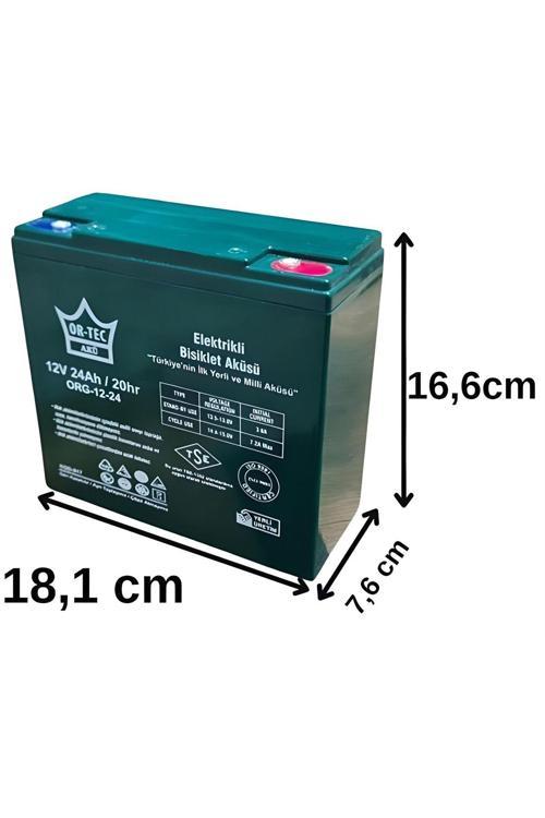 12V 24Ah Elektrikli Motor Aküsü 2025 Üretim Tse Belgeli Ürün