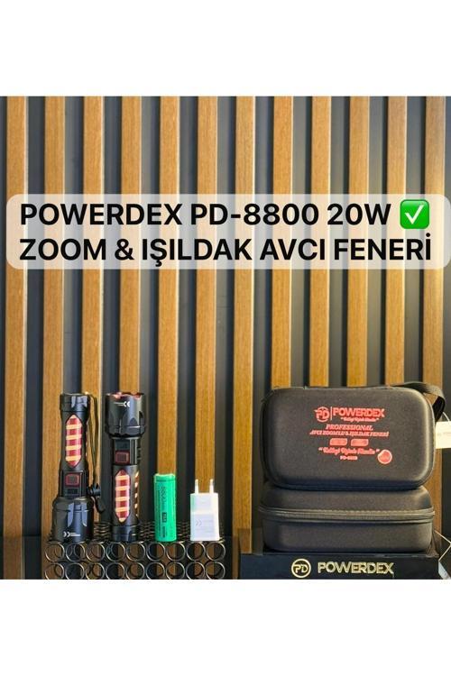 Pd-8800 Avcı Feneri Su Geçirmez Şarjlı Profesyonel El Feneri 2000 Lümen