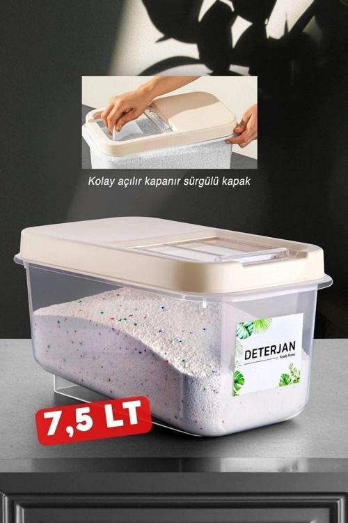 Kolay Kayar Kapaklı Etiketli 7,5 Lt Multibox Deterjan Saklama Kutusu