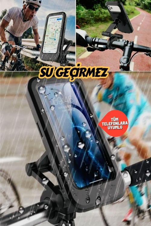 360 Derece Dönebilir Su Geçirmez Telefon Tutacağı Motosiklet, Bisiklet,  Atv  Koluna Takılabilen