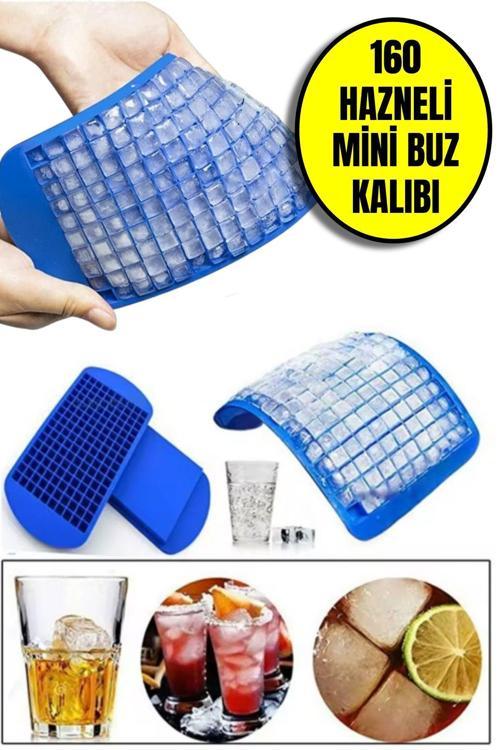 160'lı Mini Küp Şekilli Silikon Buzluk - Mini Küplü Sunum Buz Kalıbı