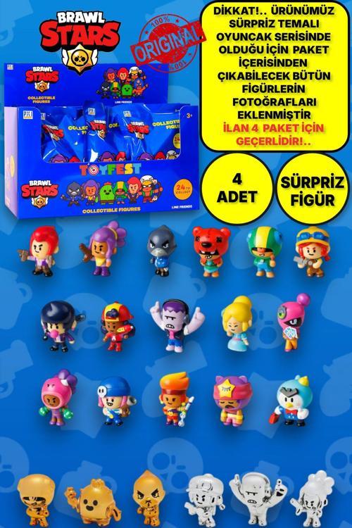Brawl Stars Sürpriz Figür - 5 Cm - 4 Adet