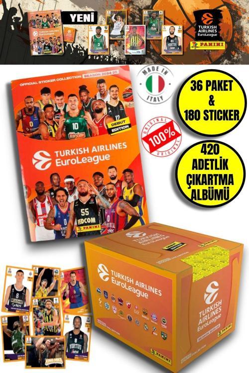 Turkish Airlines Euroleague Çıkartma Albümü + 36 Paket (180 Adet) Sticker