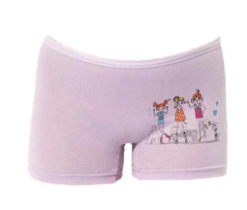 3409 KIZ ÇOCUK RENKLİ BASKILI BOXER 6 ADET