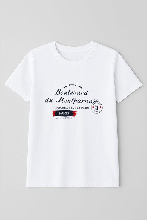 Erkek Bisiklet Yaka Baskılı Siyah T-shirt