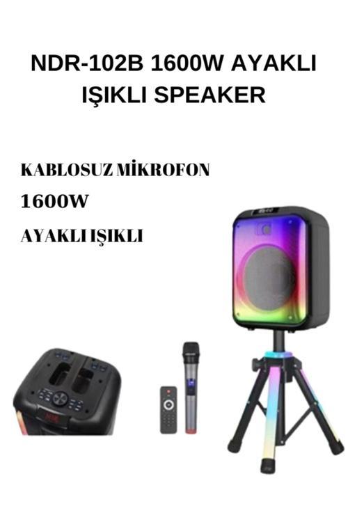 Ayaklı Işıklı Büyük Boy Kablosuz Mikrofonlu Hoparlör Speaker